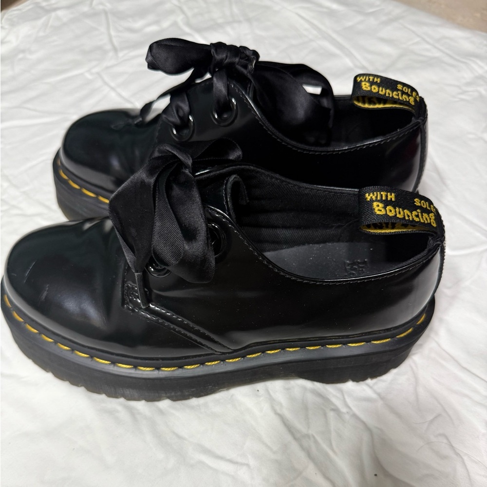 Dr. Martens Black and Yellow Oxford Shoes